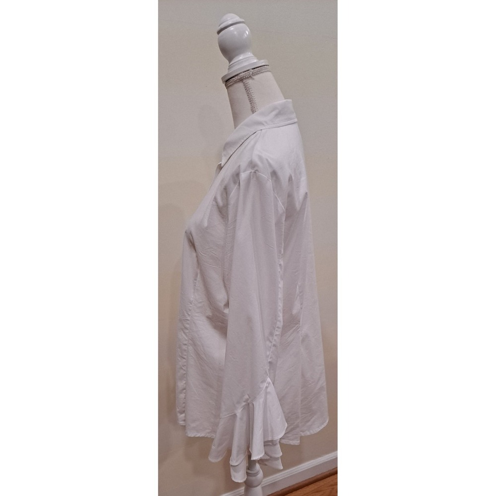 Finley Shirt Womens Extra Large White Tunic Bell Long Sleeve Imported Fabric - Picture 5 of 6